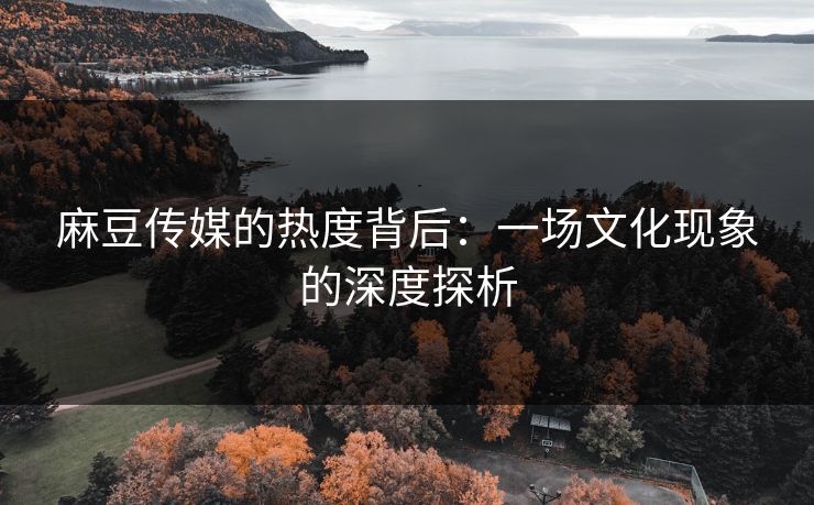 麻豆传媒的热度背后:一场文化现象的深度探析 第1张 麻豆传媒的热度背后:一场文化现象的深度探析 第1张