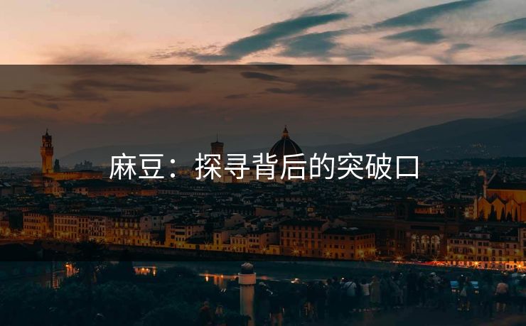 麻豆:探寻背后的突破口 第1张 麻豆:探寻背后的突破口 第1张